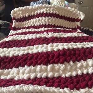 Cozy Red and White Striped Blanket